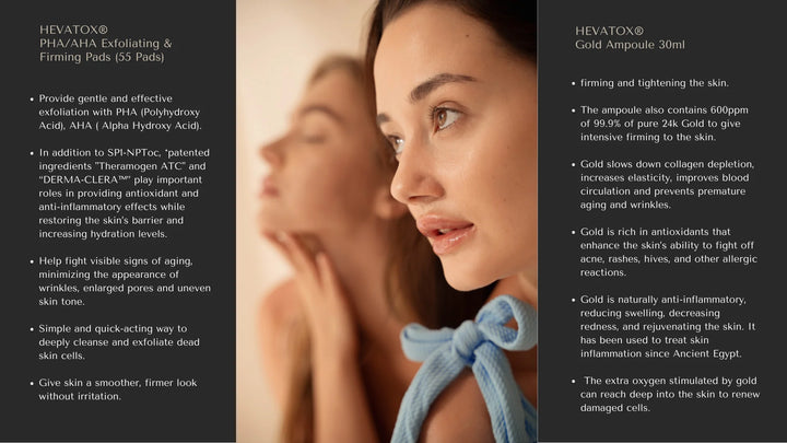 HEVATOX® PHA/AHA Exfoliating & Firming Pads (Topical Neuro-toxin)