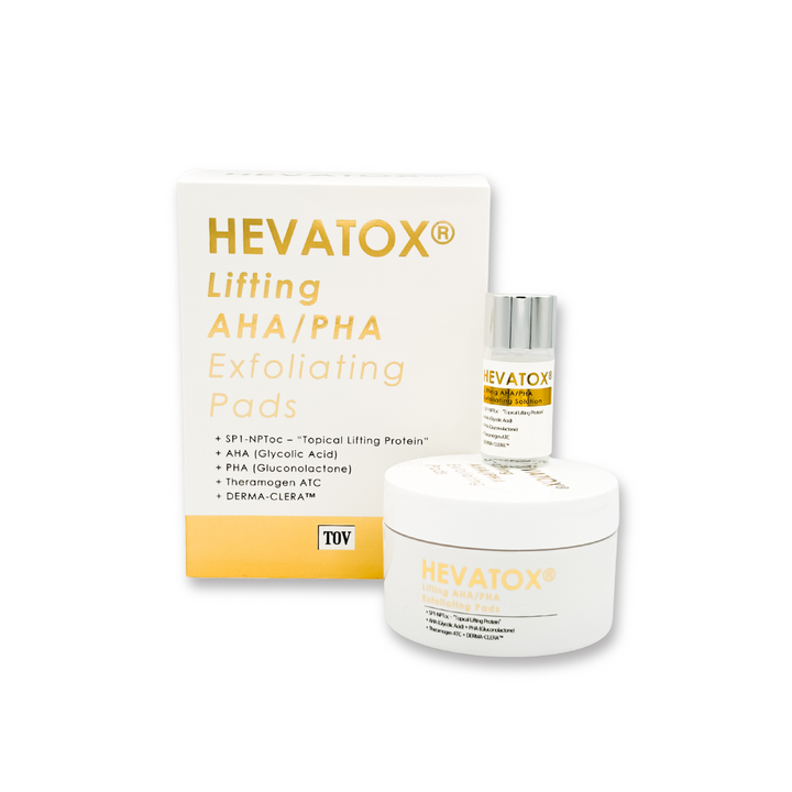 HEVATOX® PHA/AHA Exfoliating & Firming Pads (Topical Neuro-toxin)