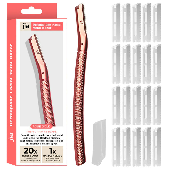 Jia Dermaplane Facial Metal Razor - Rose Gold